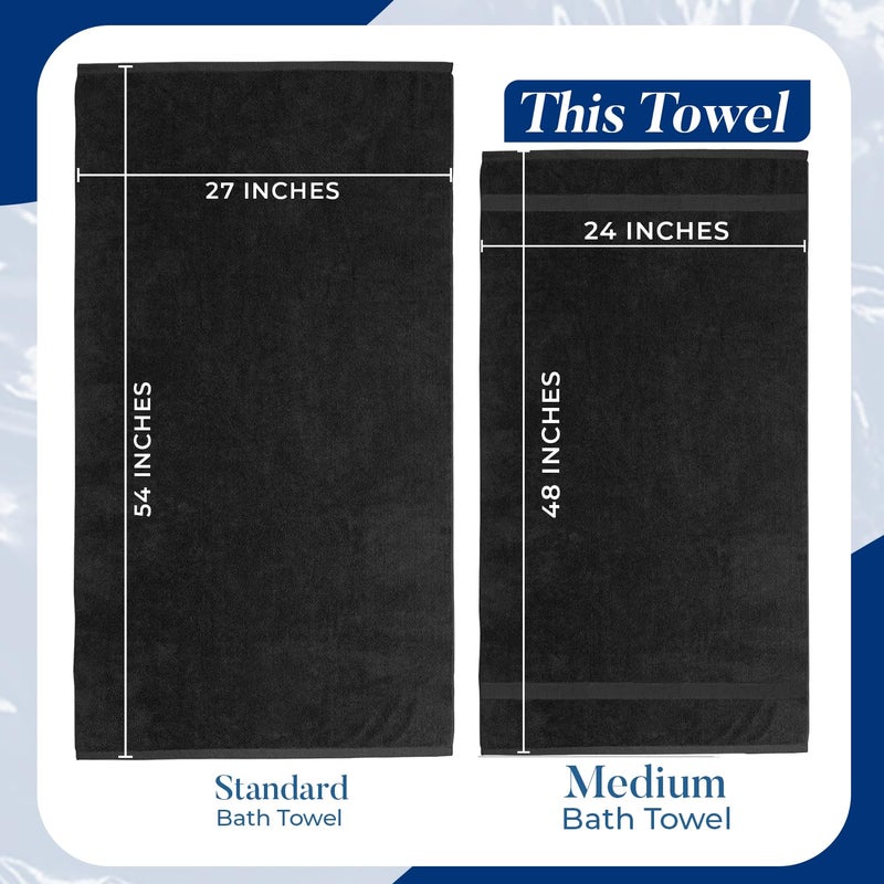 DAN RIVER 4 Pack Cotton Bath Towels â€“ 24x48 Inches, Lightweight, Super Absorbent, Quick Drying, Soft & Durable Thick White Towels Bathroom Sets for Home, Gym and Spa - Image 4